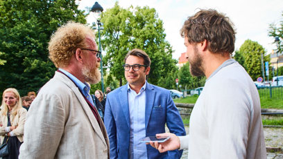 FOTO: Tomáš Sedláček a Michael Rozsypal během rozhovoru pro eXtra.cz.