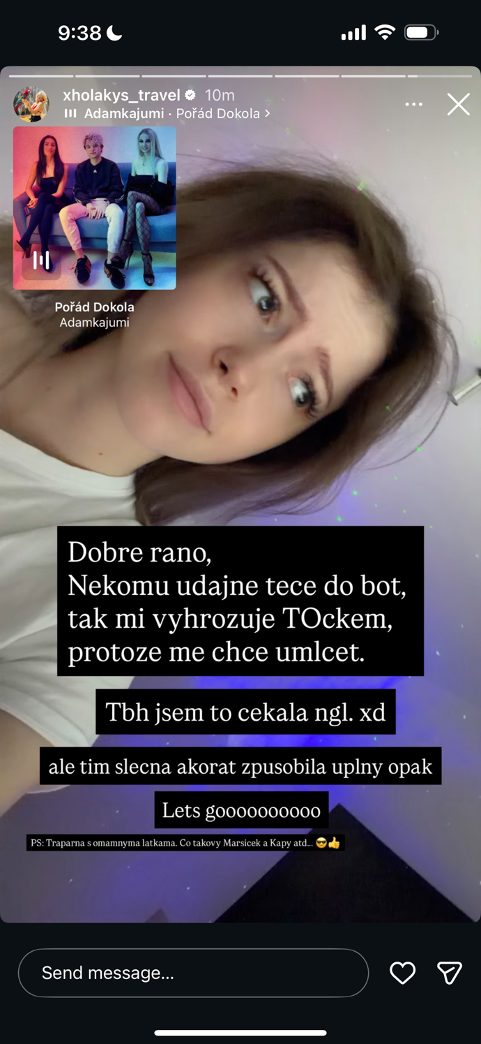 FOTO: Vyjádření Xholakys na hrozbu trestním oznámením.