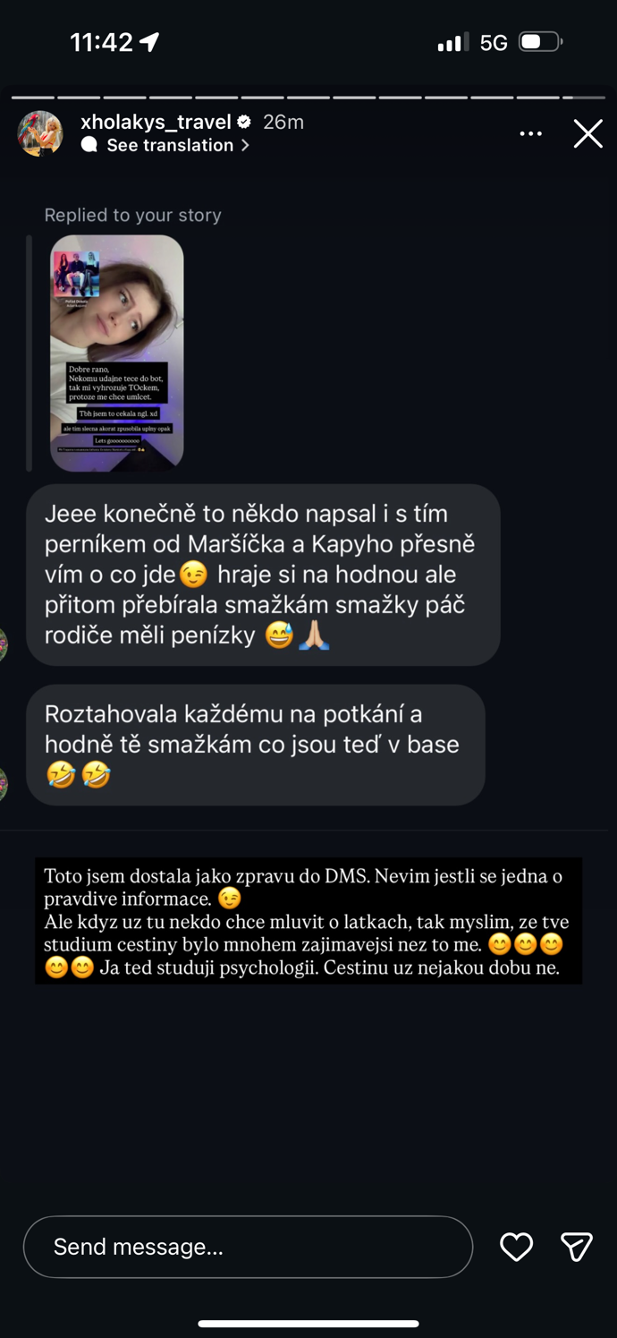 FOTO: Anonymní vyjádření ke Kafuu, které Xholakys sdílela ve svých instagramových příbězích. – stránka 1