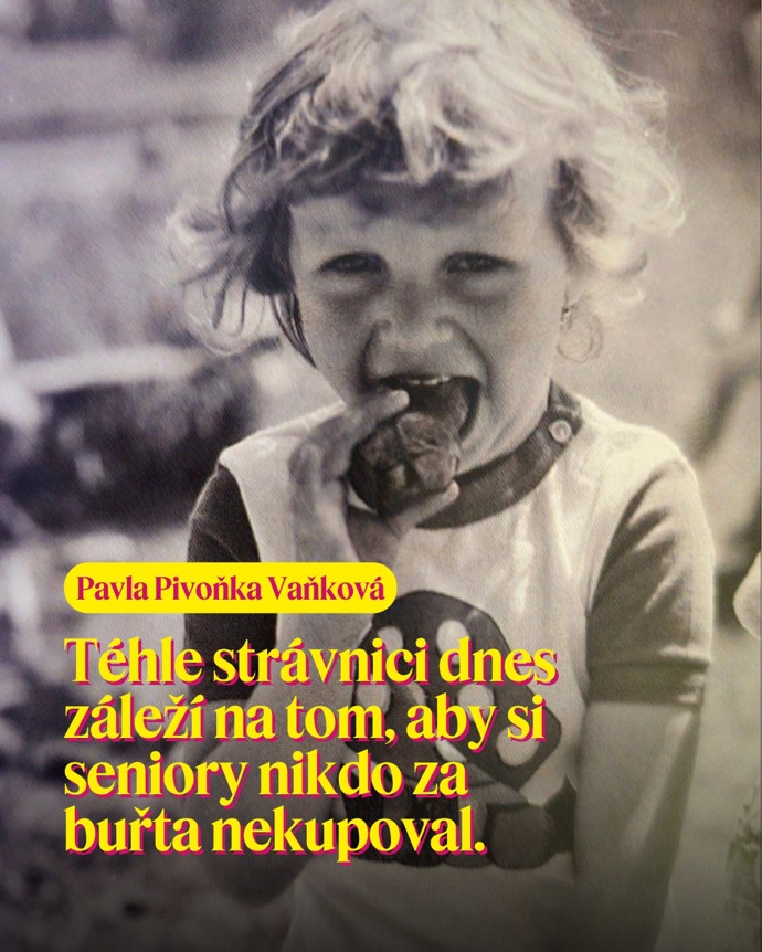 FOTO: „Téhle strávnici dnes záleží na tom, aby si seniory nikdo za buřty nekupoval,“ uvádí hnutí STAN na svém Instagramu k fotografii Pavly Pivoňky Vaňkové. – stránka 9