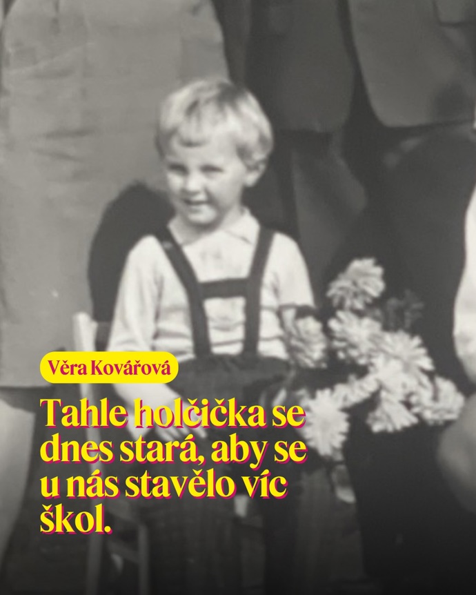 FOTO: „Tahle holčička se dnes stará, aby se u nás stavělo víc škol,“ uvádí hnutí STAN na svém Instagramu k fotografii Věry Kovářové. – stránka 4