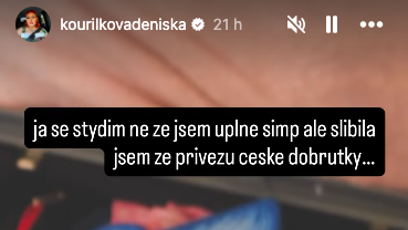 FOTO: Denisa Kouřílková veze svému novému příteli české dobroty.