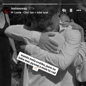 Syn popřál mamince Kláře Trojanové-Pollertové ke svatbě.