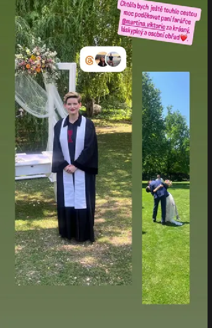 FOTO: Svatbu celebrovala farářka Martina Viktorie Kopecká.