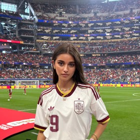 Přítelkyně Lamine Yamala, Inés García, je velmi krásná.