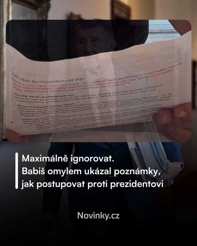 FOTO: Andrej Babiš nechtěně ukázal poznámky.