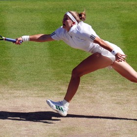 Linda Nosková během wimbledonského finále.