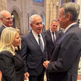 Benjamin Netanyahu na pohřbu Lindsey Grahama