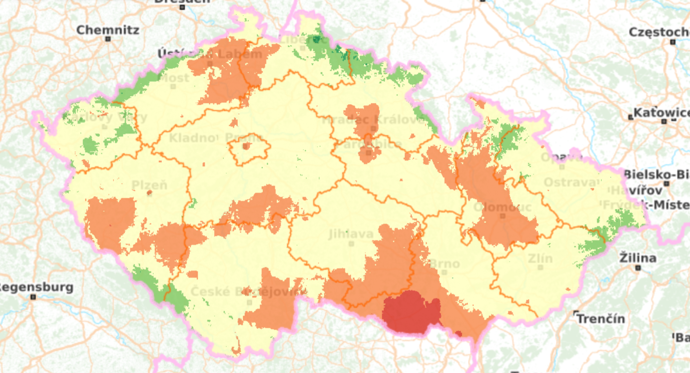 FOTO: Houbová mapa k pátku 24. července 2026.