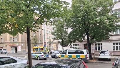 FOTO: Zásah policie v Lucemburské ulici.