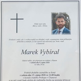 Marek Vybíral zemřel.