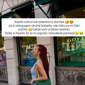 Rachel Karnižová a její nová kabelka.