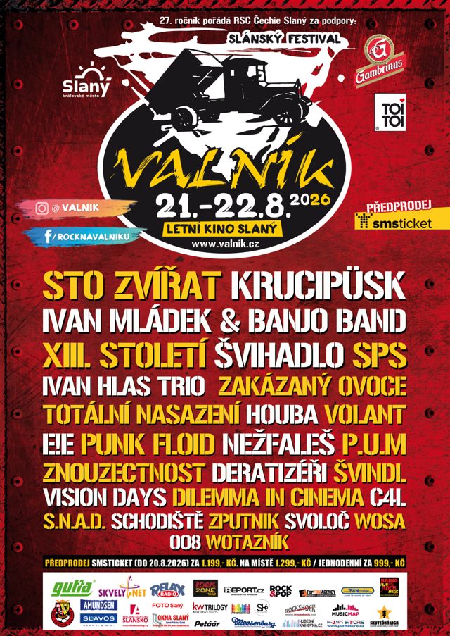 Slánský festival VALNÍK už po sedmadvacáté Slánský festival VALNÍK už po sedmadvacáté