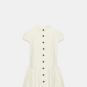 Krátké krajkové šaty s kontrastními knoflíky, Zara, 1199 Kč