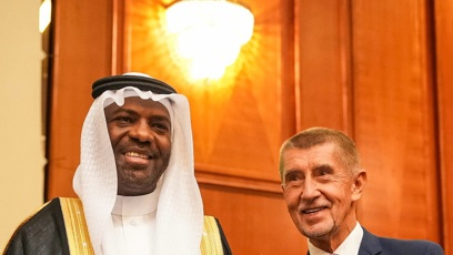 FOTO: Premiér Andrej Babiš na slavnostní recepci pořádanou u příležitosti státního svátku Království Saúdské Arábie.