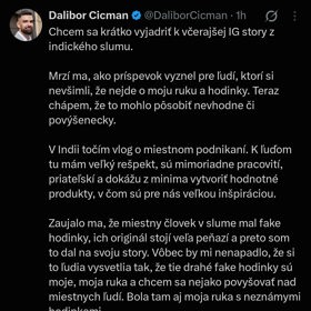 Dalibor Cicman se to následně snažil vysvětlit na sociálních sítích tím, že to prý nebyla jeho ruka.