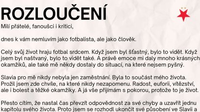 FOTO: David Douděra se loučí se Slavii.