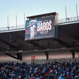 Milan Baroš měl rozlučkovou party na stadionu. 