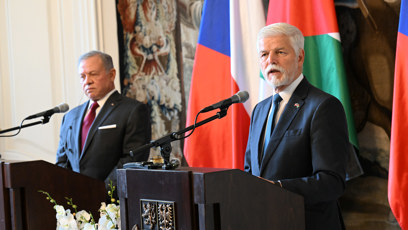 FOTO: Prezident Petr Pavel promluvil k novinářům.