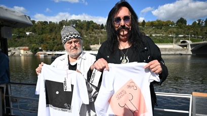 FOTO: František Ringo Čech a Jiří Hrubeš na akci Jany Uriel Kratochvílové.
