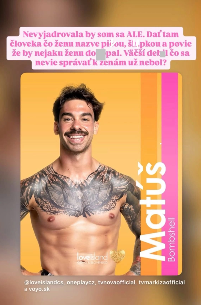 FOTO: Vyjádření Kláry Belošičové na účast Matúše Horvátha v Love Islandu. – stránka 1