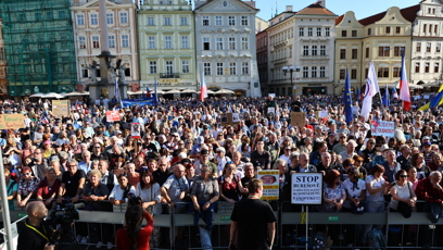 FOTO: Demonstrace na Staroměstském náměstí v Praze - 28.září 2026.
