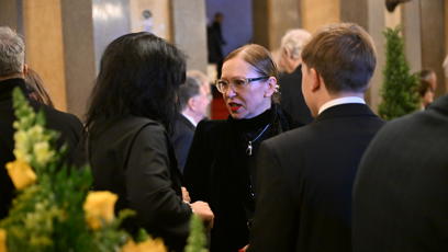 FOTO: Zuzana Stivínová na pohřbu Jiřího Štěpničky.