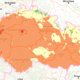 Houbová mapa k pátku 9. října 2026.