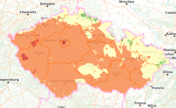 FOTO: Houbová mapa k pátku 9. října 2026.