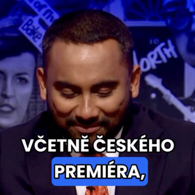 Moderátor Amol Rajan uvedl Babišův výrok v britské satirické show Have I Got News for You.