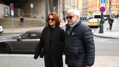 FOTO: Zlata Adamovská s manželem Petrem Štěpánkem na pohřbu Jiřího Štěpničky.