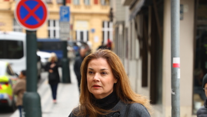 FOTO: Martina Preissová na pohřbu Jiřího Štěpničky.