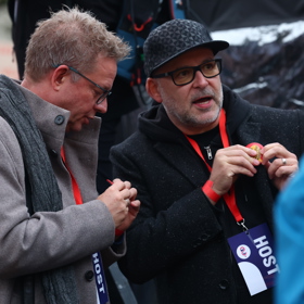 Aleš Cibulka a Michal Jagelka na demonstraci. 