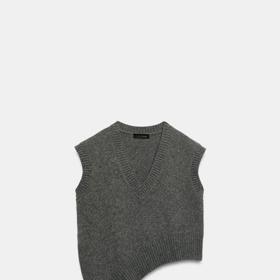 Vlněná vesta s asymetrickým lemem, Zara, 999 Kč